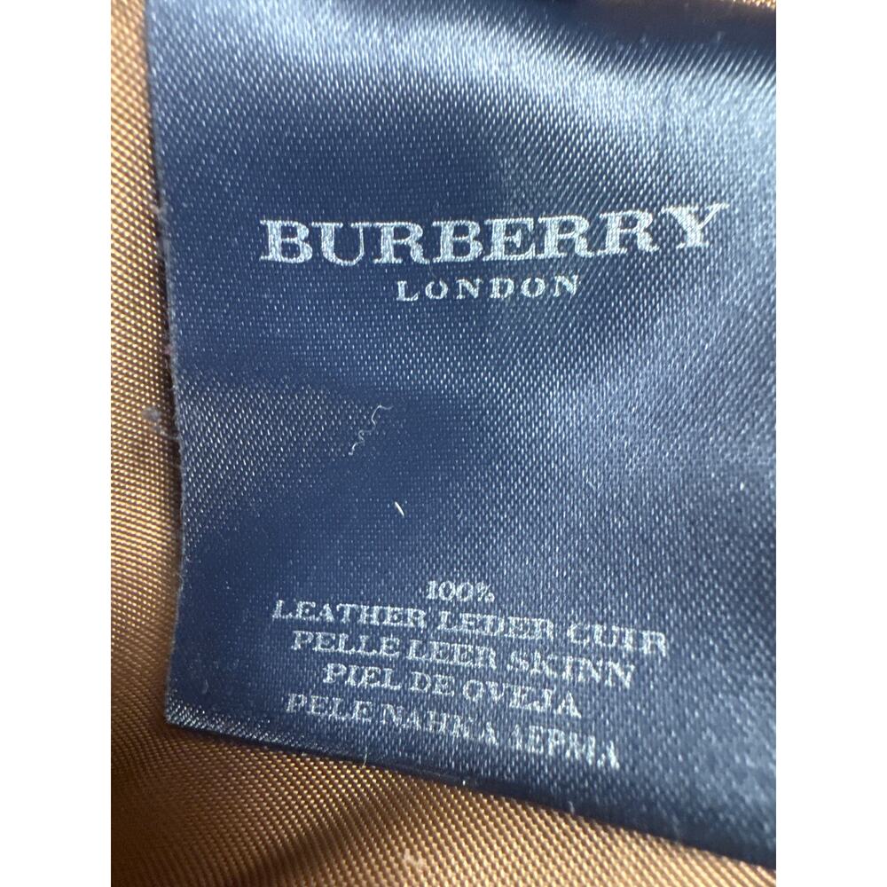 Designer x Burberry London x VTG Y2K Tan Leather Bomber Jacket Men’s EU 52/US L - Picture 7 of 16